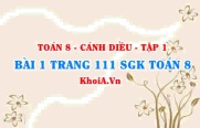 Bài 1 trang 111 SGK Toán 8 tập 1 Cánh Diều